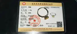cincin garnet kuning perak asli S925