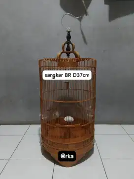 sangkar branjangan bulat bambu plistur