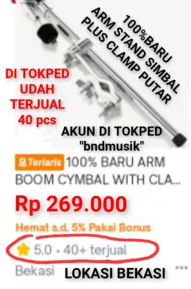 100%br TERMURAH DI TOKPED ARM STAND SIMBAL PLUS CLAMP