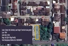 Dijual Cepat Tanah Strategis Dekat Luwes Gentan