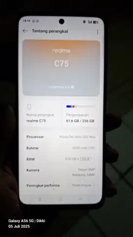 Realme C75 5G RAM 8+16 GB