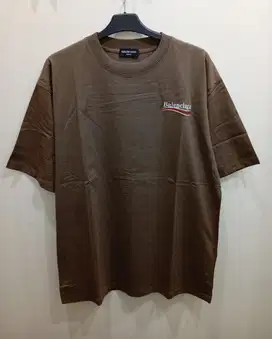 BALENCIAGA POLITICAL CAMPAIGN RED WAIVE BROWN TSHIRT