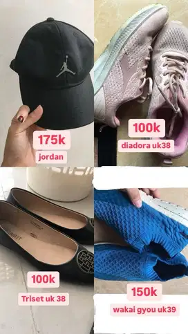 topi jordan sneakers wakai gyou, senakers deadora, flatshoes triset