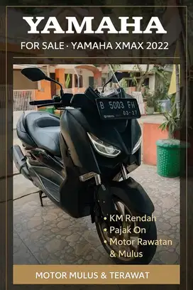 Yamaha XMAX 2022 Hitam Doff — KM Rendah, Pajak On, Istimewa!