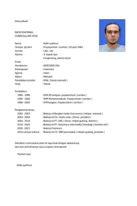 Cari kerja berdasarkan cv