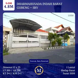 Rumah Dharmahusada Indah Barat dkt Manyar Kertoarjo Kertajaya MERR