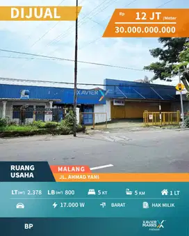 Ruang Usaha Lokasi Strategis Di Jalan Ahmad Yani, Blimbing Malang(760)