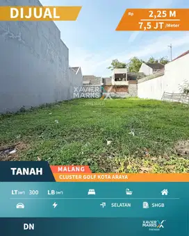 Tanah Kavling Di Jalan Kembar Cluster Golf Kota Araya Malang(OLX761)