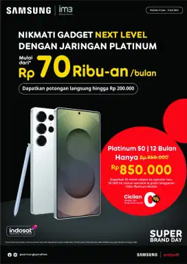 Paket Im3 Platinum 50gb/bln 1th murah