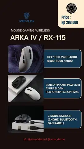 Rexus ARKA IV RX-115 Mouse Gaming wireless