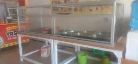 Jual etalase kaca dan 2 mejanya