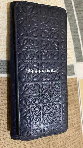 LOEWE Authentic Slate Blue Anagram Embossed