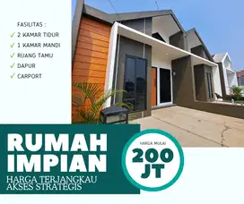 rumah minimalis cantik 2 kamar dengan akses terbaik hanya 200 jutaan