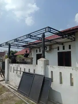 Kanopi minimalis atap seng sepandek