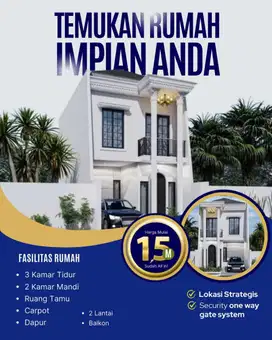 Dijual Rumah Baru 2-lantai Pondok Bambu dekat Tol Becakayu, Kalimalang