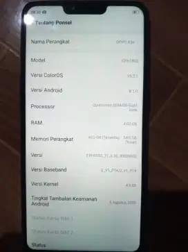 Oppo A3S 4/64 batangan mulus no minus
