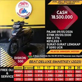 BEAT DELUXE SMARTKEY TH 2025 BODY MULUS KM LOW SIAP PAKAI