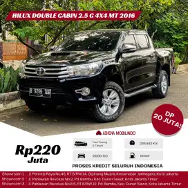 HILUX  DOUBLE CABIN  G 2.5 MT HITAM 2016