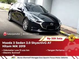 [ LOW KM ] Mazda 3 Mazda3 Sedan 2.0 SkyactivG AT Hitam 2019/2020