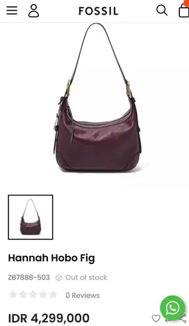 Tas Fossil “Hannah Hobo Fig”