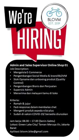 Dicari Admin Online Shop