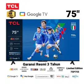TCL 4K UHD GOOGLE TV 75 HDR 75P755 Dolby Atmos AIPQ MEMC Chromecast