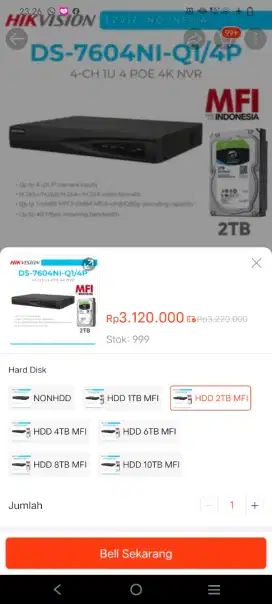 HIKVISION CCTV Nvr DS-7604NI-Q/4P