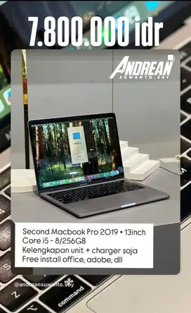 Second Macbook Pro 2019 13 inch Core i5 8/256 gb