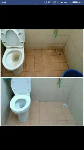 Kamar mandi dalam kondisi kotor dan berkerak