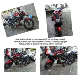 Vixion Adv 2016 sangat istimewa,orisinil srt lengkap pajak hidup