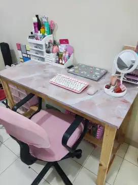 Meja pink 120x60x75 kayu jati belanda