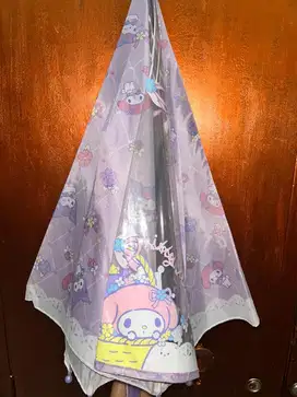 Payung Anak Karakter Sanrio Desain Transparan Ungu Lucu PVC (New)