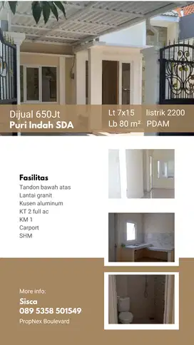 Dijual rumah puri indah sidoarjo