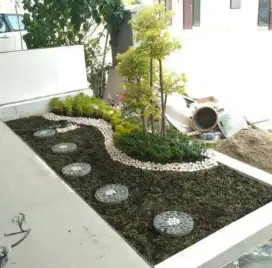 Pembuatan taman simple depan rumah