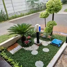Pembuatan taman simple depan rumah