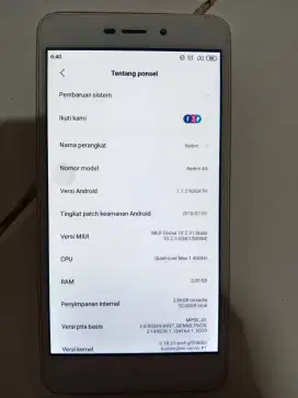 Di jual BU cepat hp redmi 4A ram 2/32, lokasi jakpus