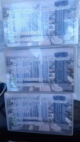 800 JT, Anderson apartemen 2 BR kosongan tembus Pakuwon mall