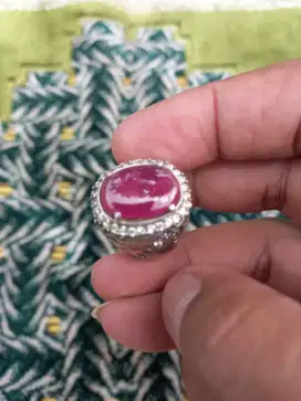 Batu Permata Ruby Ring Perak