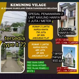 Rumah dan kavling murah dalm cluster kemuning vilage
