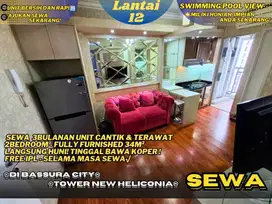 Disewakan Unit Cantik Dan Terawat! 2BR Furnished Free IPL Bassura City