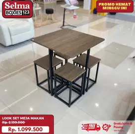 Meja makan minimalis 4 kursi