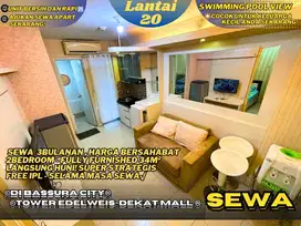 Disewakan 2BR Furnished Dekat Mall Edelweis Free IPL Di Bassura City