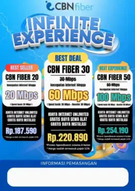 WIFI TERMURAH TERCEPAT CBN FIBER DAPATKAN PROMONYA