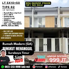 jual rumah rungkut surabaya, rumah minimalis 2 lantai, rumah siap huni