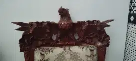 Kursi tamu jati tua ukiran timbul BURUNG GARUDA