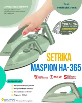 Setrika Maspion HA-365 Hijab Series
Harga: Rp. 193.000