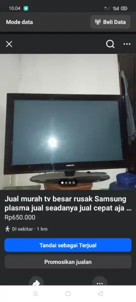 Di jual tv seadanya tv nya besar merk Samsung minus mati total