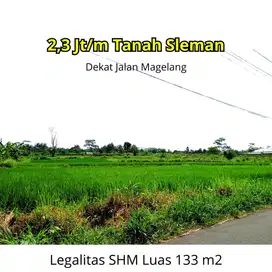 Tanah Strategis View Sawah Di Dekat Jalan Magelang Sleman