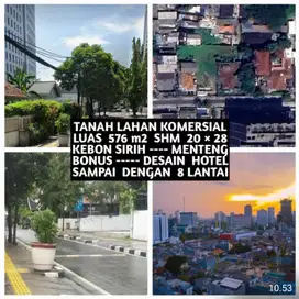 TANAH LAHAN STRATEGIS DI KEBON SIRIH MENTENG JAKARTA PUSAT