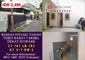 Rumah Hitung Tanah 141mtr Tebet Barat 1 Mobil Dekat EcoPark